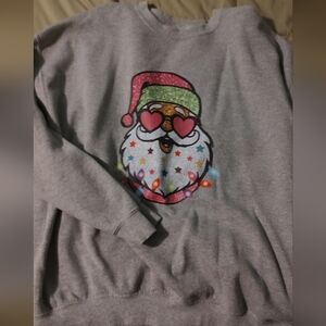 Gray Santa Graphic Men's Sweater